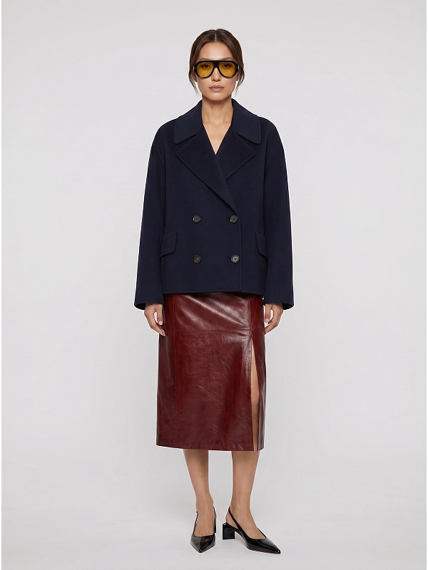 пальто короткое Max Mara SMMADELE цвет темно-синий