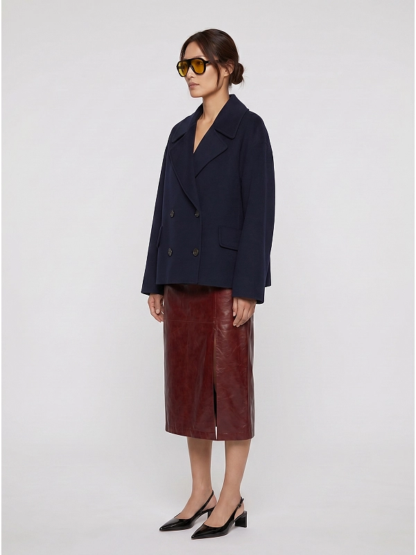 пальто короткое Max Mara SMMADELE цвет темно-синий