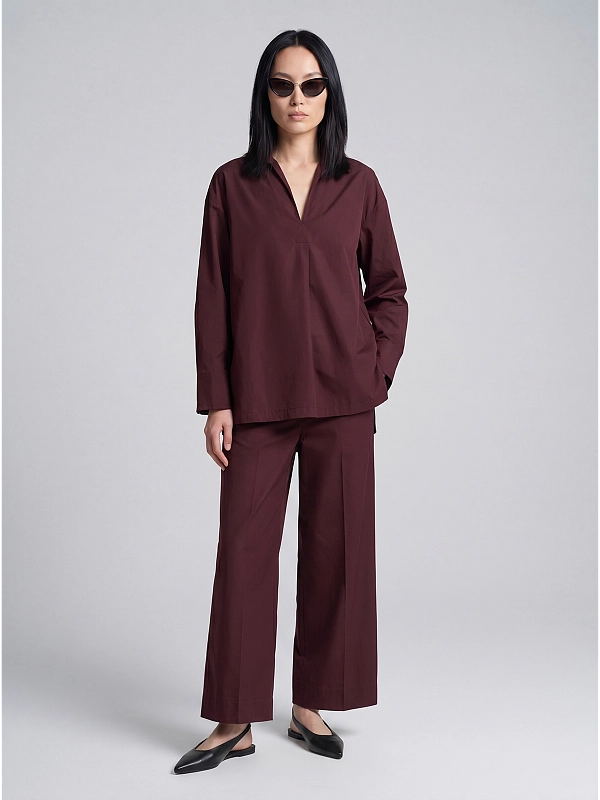 брюки Max Mara SMMEPOCA цвет бордовый