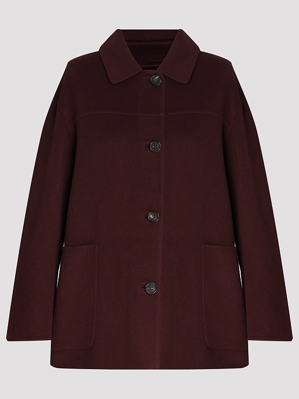 пальто короткое Max Mara SMMGIUGNO цвет бордовый