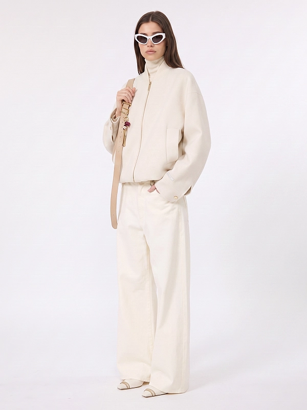 бомбер Max Mara SPXONDATA цвет молочный