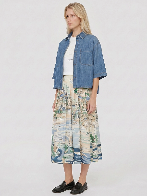 юбка Max Mara Weekend WKDADEPTO цвет бежевый, голубой
