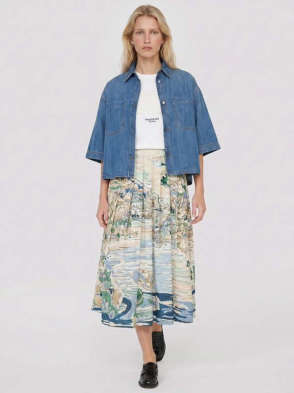 юбка Max Mara Weekend WKDADEPTO цвет бежевый, голубой