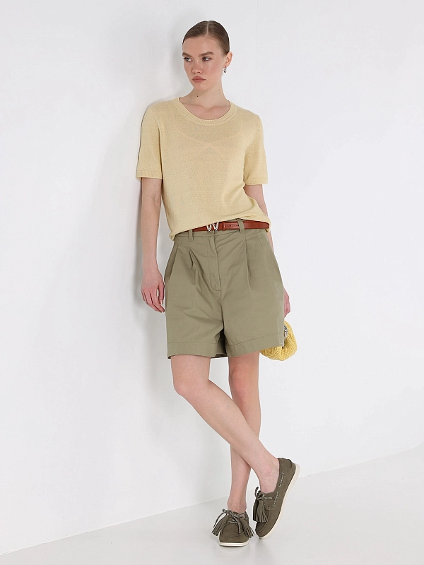 шорты Max Mara Weekend WKDARMONIA цвет оливковый