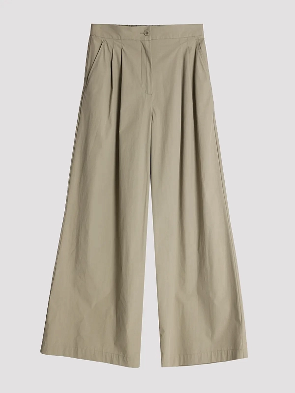 брюки Max Mara Weekend WKDBENDA цвет оливковый