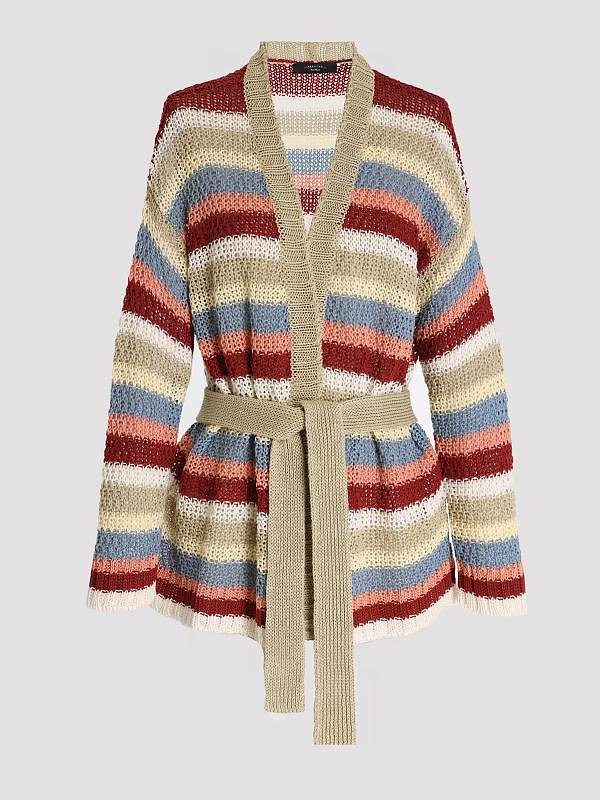 кардиган Max Mara Weekend WKDBONITO цвет бордовый, голубой, бежевый