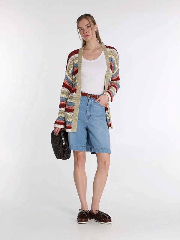 кардиган Max Mara Weekend WKDBONITO цвет бордовый, голубой, бежевый