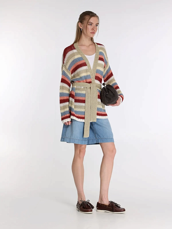 кардиган Max Mara Weekend WKDBONITO цвет бордовый, голубой, бежевый