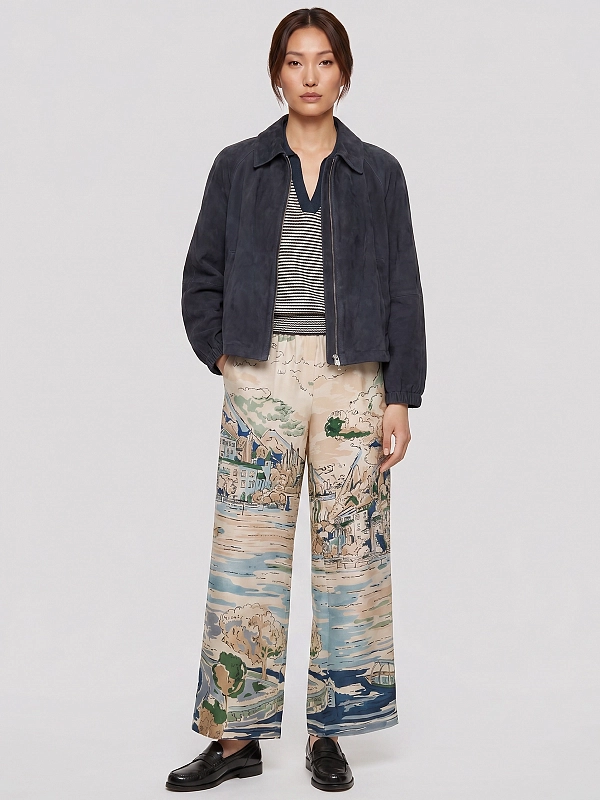 брюки Max Mara Weekend WKDCURVA цвет бежевый, голубой