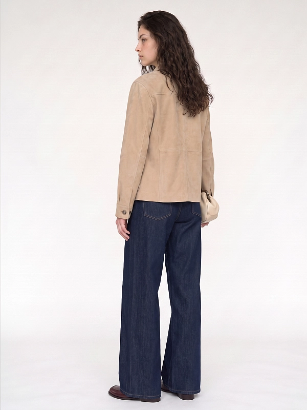 куртка кожаная Max Mara Weekend WKDGHIERA цвет бежевый