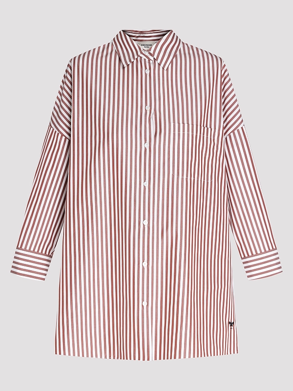 рубашка Max Mara Weekend WKDGIRALDA цвет коричневый полоска