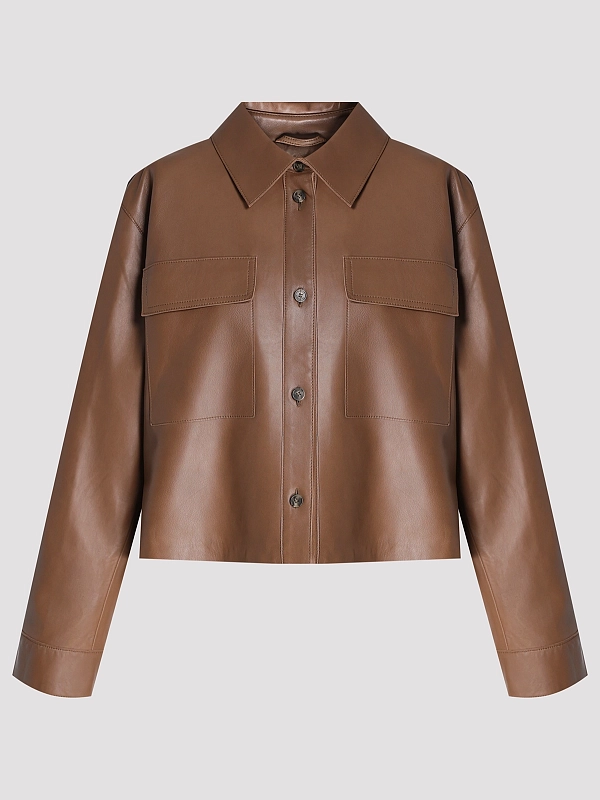 рубашка кожаная Max Mara Weekend WKDPIOVRA цвет коричневый
