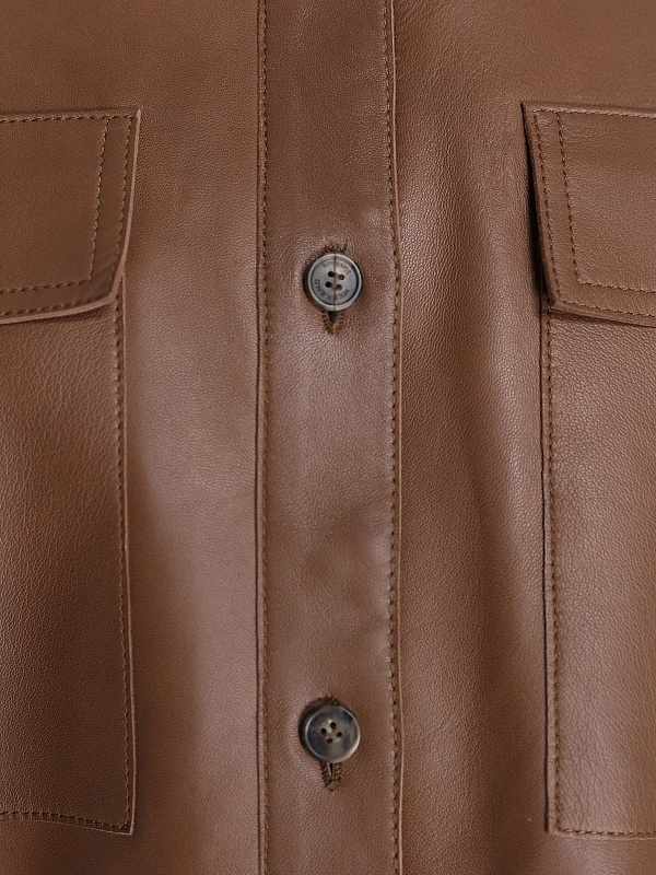 рубашка кожаная Max Mara Weekend WKDPIOVRA цвет коричневый