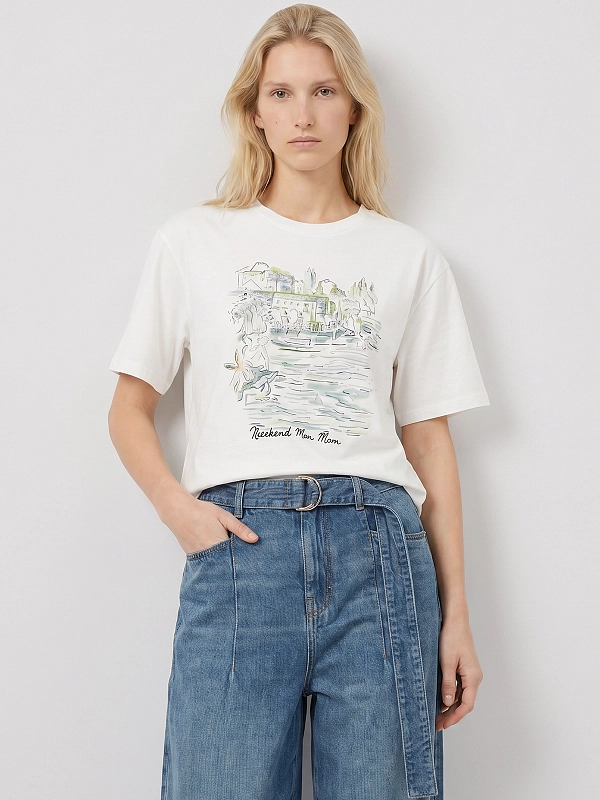 футболка Max Mara Weekend WKDSALA цвет белый, серый