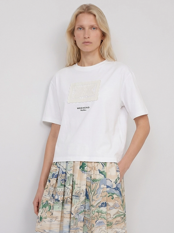 футболка Max Mara Weekend WKDSALA цвет белый, бежевый
