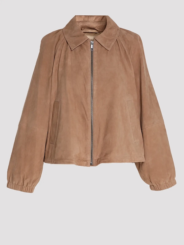 куртка кожаная Max Mara Weekend WKDZUPPA цвет бежевый