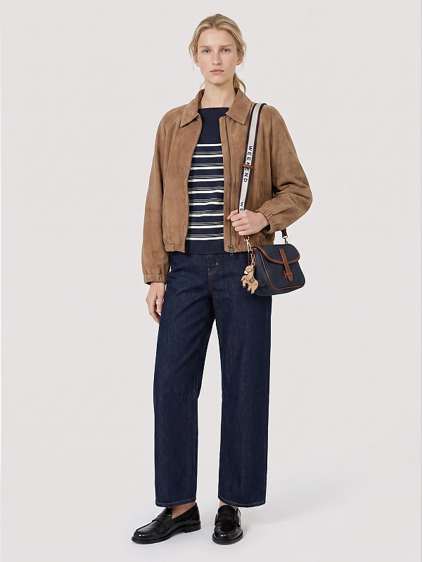 куртка кожаная Max Mara Weekend WKDZUPPA цвет бежевый
