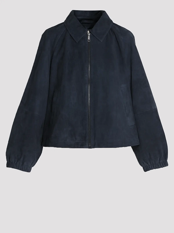 куртка кожаная Max Mara Weekend WKDZUPPA цвет синий