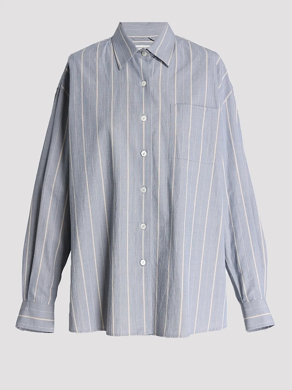 рубашка NOTHING WRITTEN NW26SS-0004 цвет серо-голубой