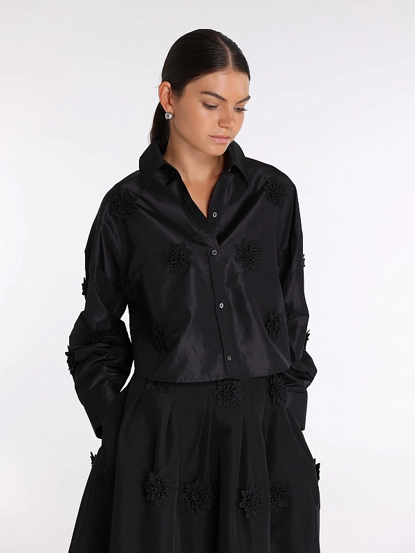 блузка TheLoom TL18UO-WH08-S цвет черный