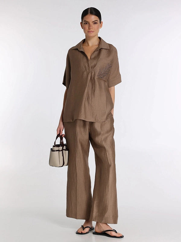 блузка TONET TO1609 цвет коричневый