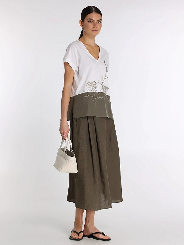 юбка TONET TO1715 цвет темно-зеленый