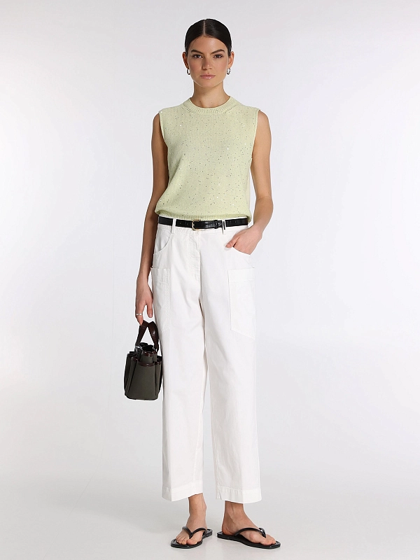 брюки TONET TO1743 цвет белый