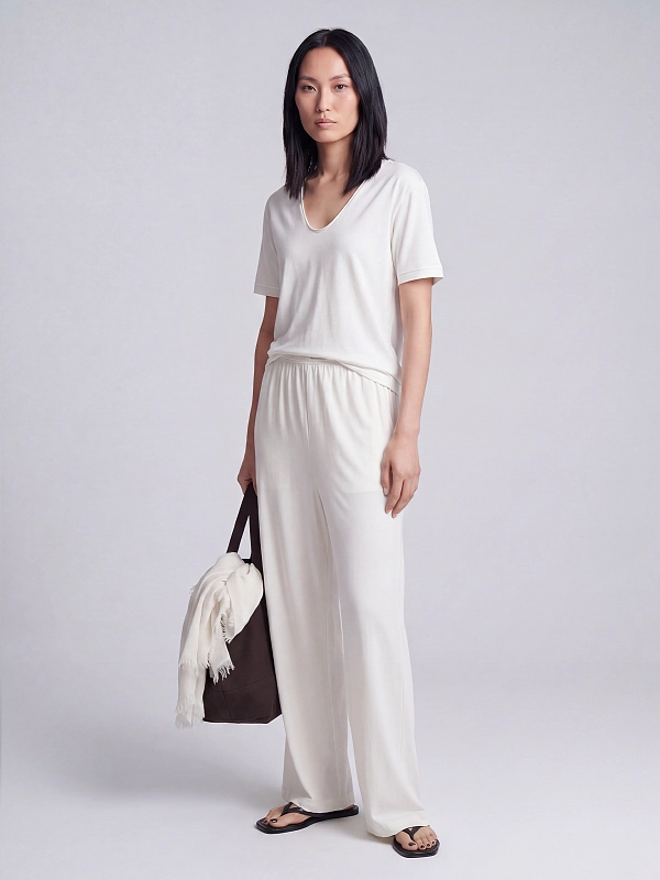 брюки TOTEME 253-WRB0333-FB0447-059 цвет белый