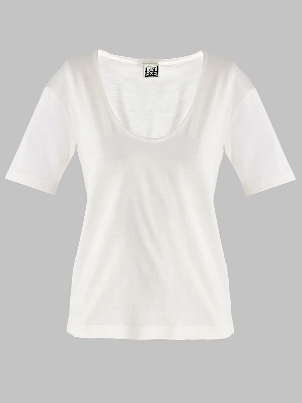 футболка TOTEME 253-WRT0527-FB0447-059 цвет белый