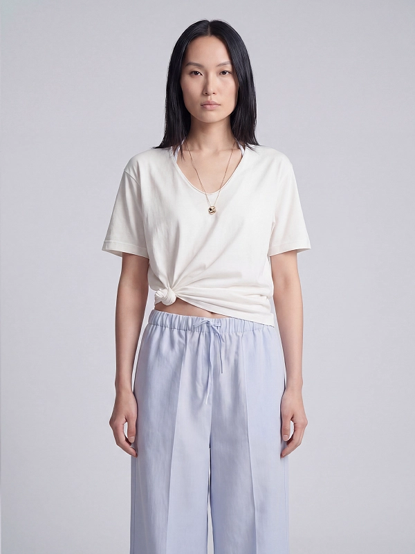 футболка TOTEME 253-WRT0527-FB0447-059 цвет белый