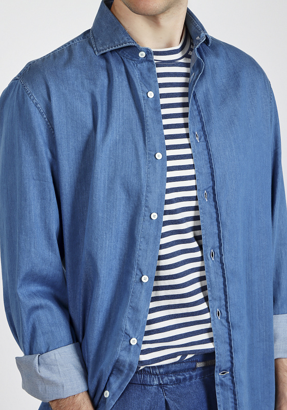 Brunello Cucinelli рубашка джинсовая MR6830627