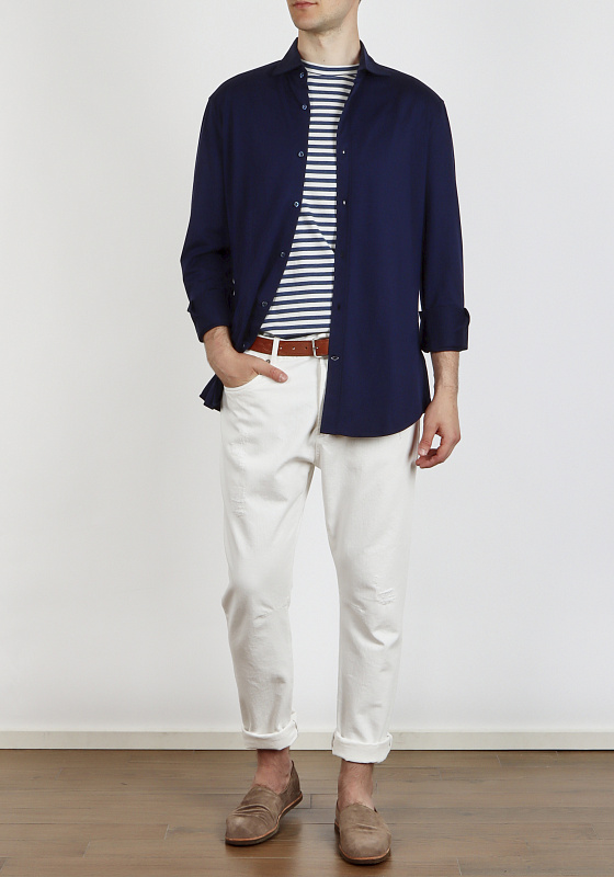 Brunello Cucinelli рубашка трикотажная MTS406686