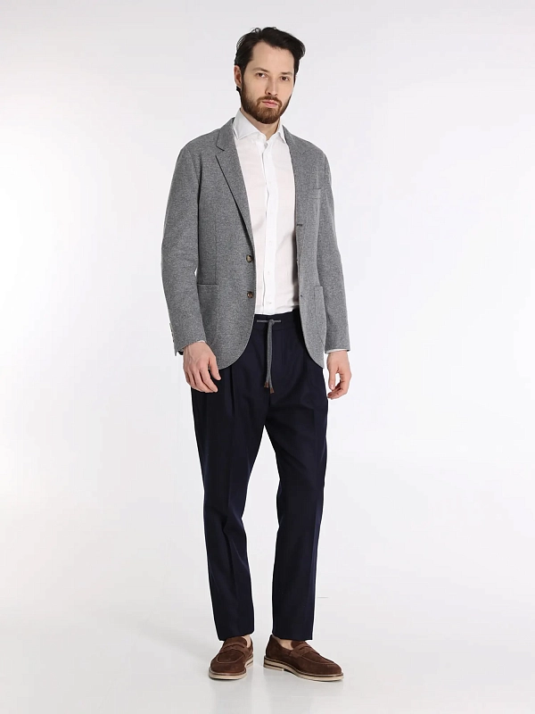 брюки на кулиске Brunello Cucinelli M038PB2201 цвет синий