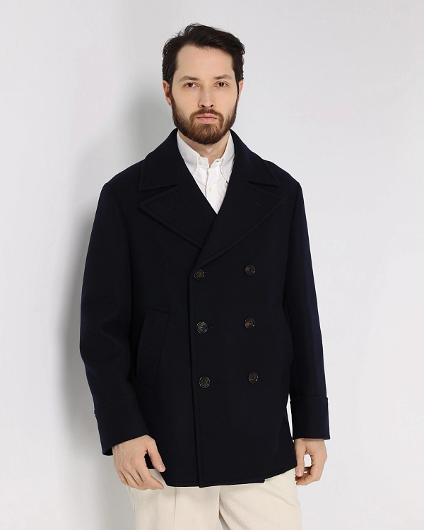 пальто короткое Brunello Cucinelli MY4287026 цвет темно-синий