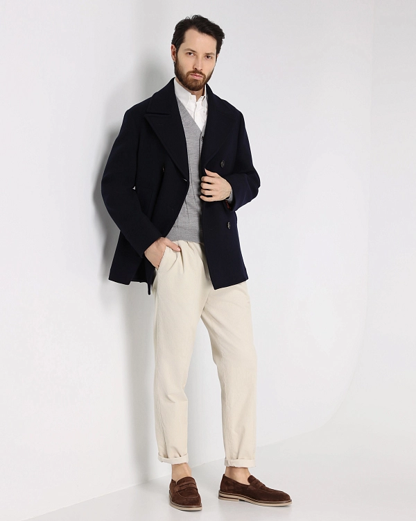 пальто короткое Brunello Cucinelli MY4287026 цвет темно-синий