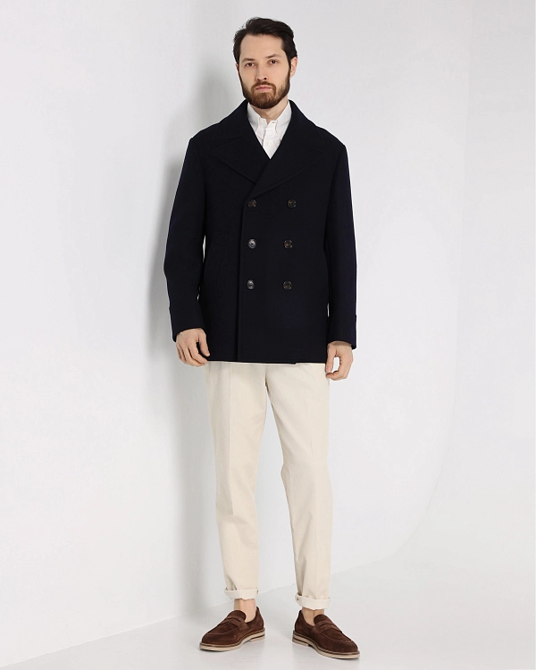пальто короткое Brunello Cucinelli MY4287026 цвет темно-синий