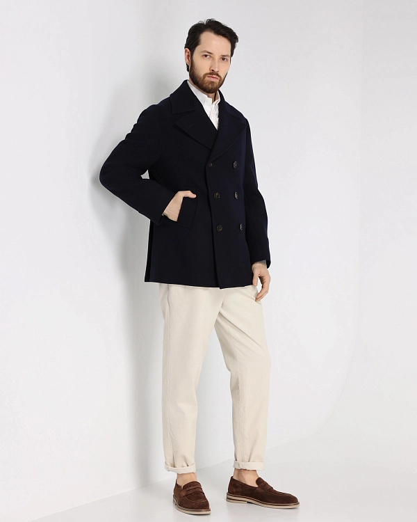 пальто короткое Brunello Cucinelli MY4287026 цвет темно-синий