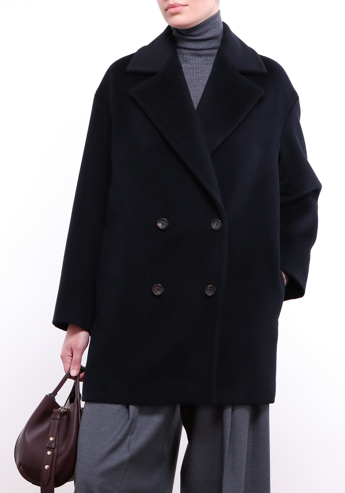 Пальто короткое Max Mara OTTO цвет черный - купить в интернет-магазине ...