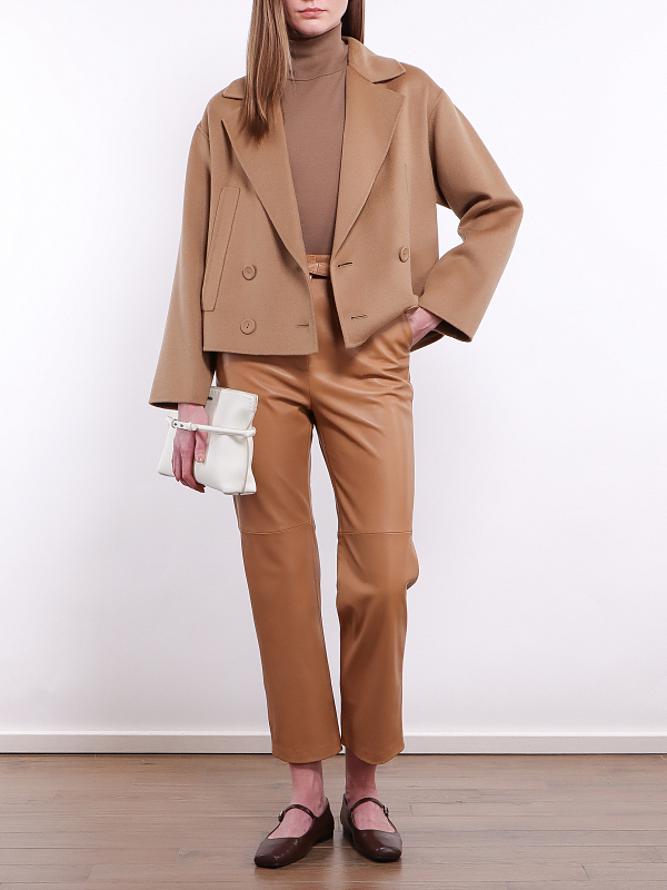 Max Mara брюки кожаные EBRIEN