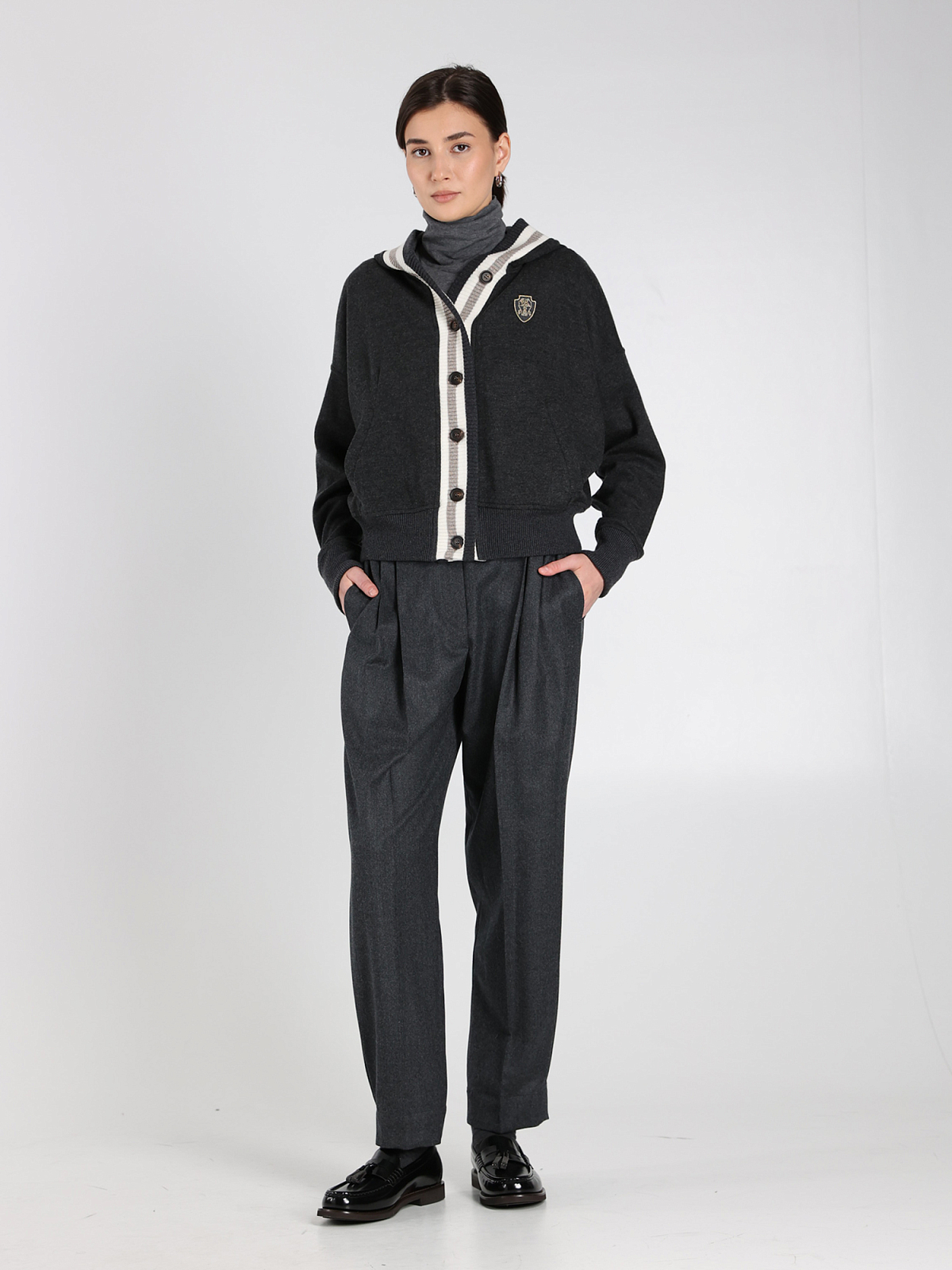 Кардиган спортивный Brunello Cucinelli MD913VC206 цвет темно-серый ...