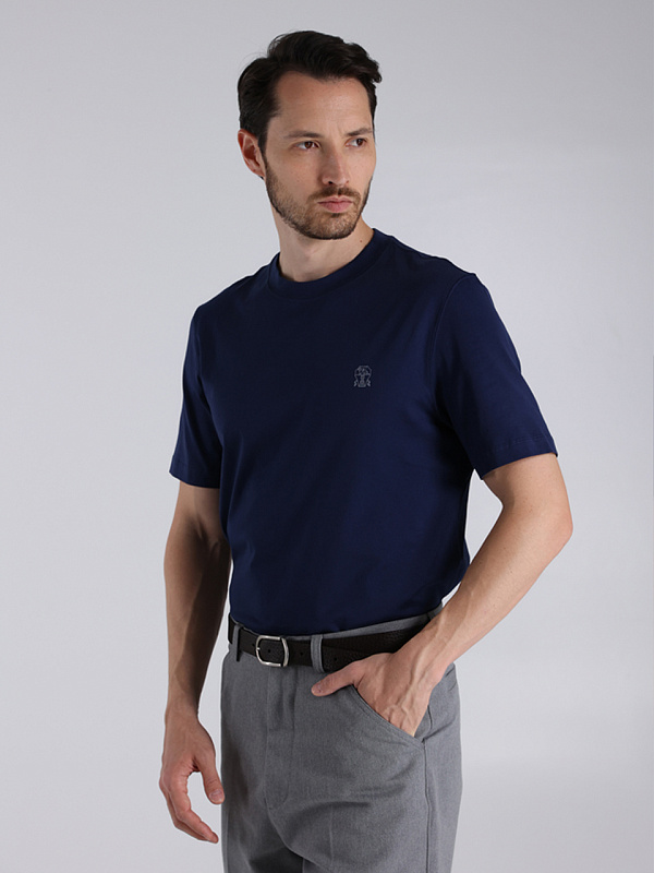 Футболка Brunello Cucinelli M0B138440 (15127) цвет темно-синий