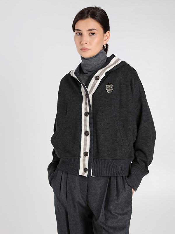 кардиган спортивный Brunello Cucinelli MD913VC206 цвет темно-серый