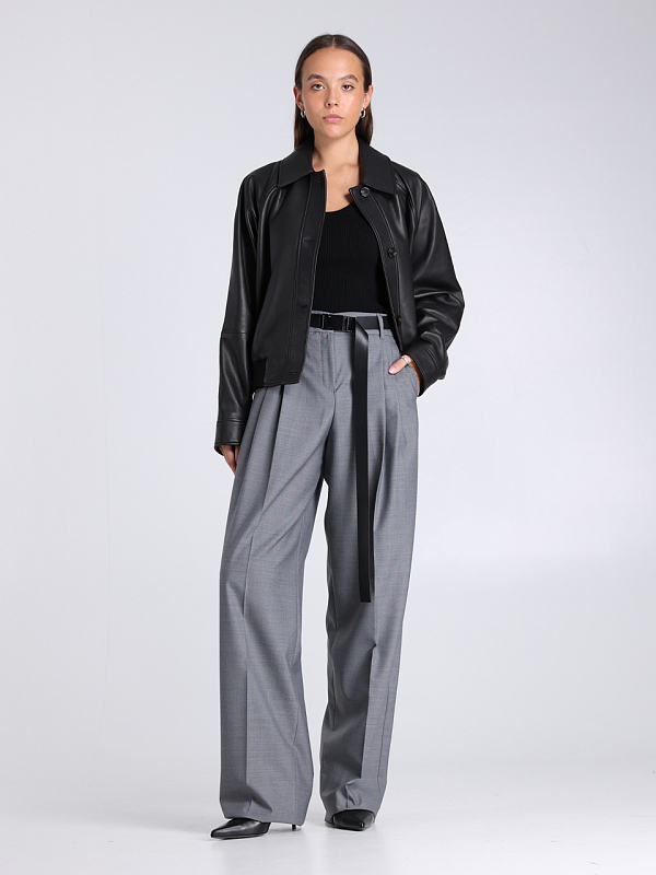 куртка кожаная Max Mara MUSCARI цвет черный