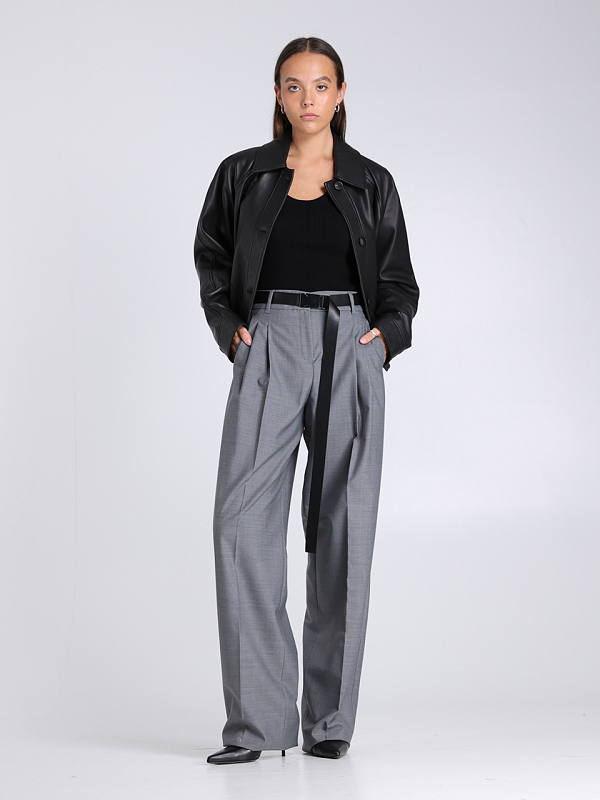куртка кожаная Max Mara MUSCARI цвет черный