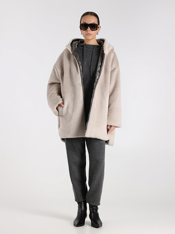 пуховик короткий Max Mara SPACEFE цвет серый