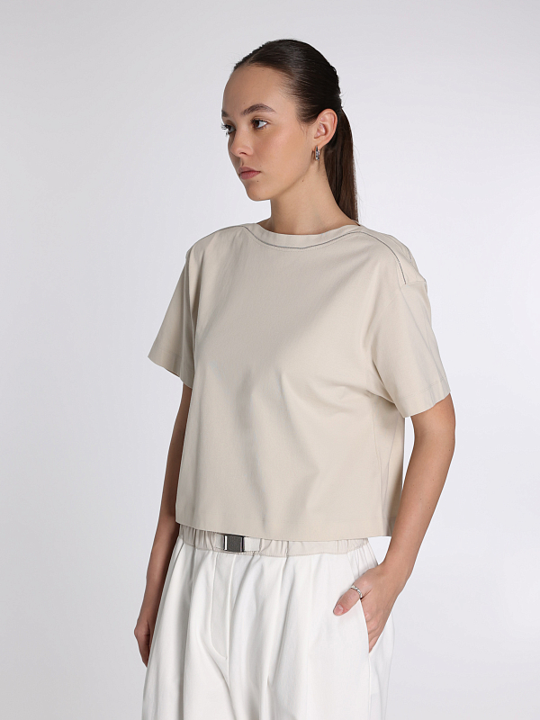 футболка Brunello Cucinelli M0T81FO310 цвет светло-бежевый
