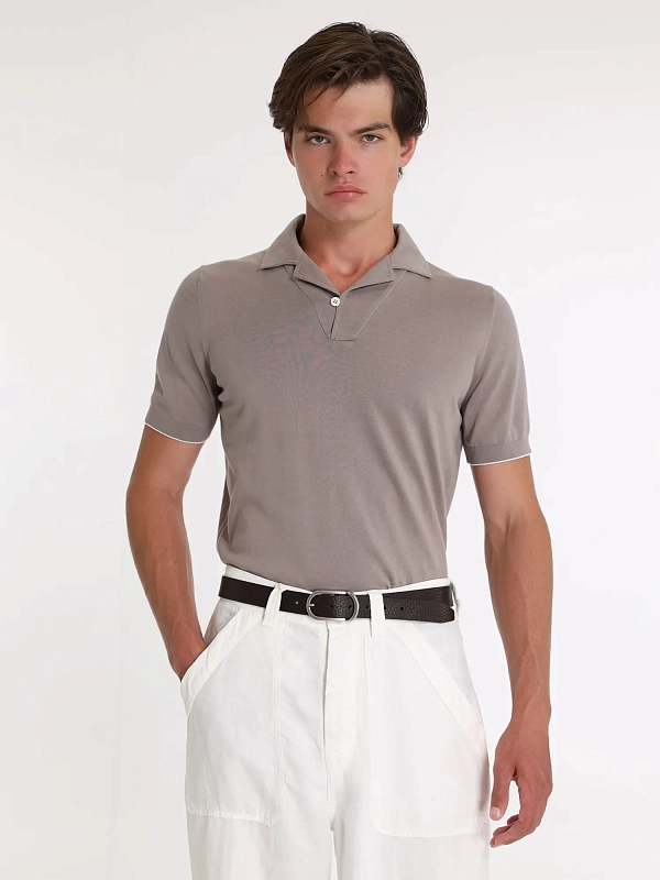 поло Brunello Cucinelli M29800185 цвет кофе с молоком