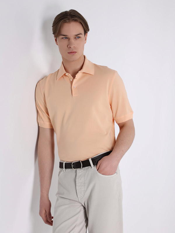 поло футболка Brunello Cucinelli ME8548116 цвет светло-оранжевый