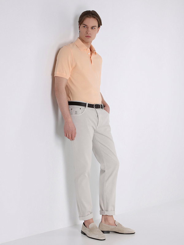 поло футболка Brunello Cucinelli ME8548116 цвет светло-оранжевый