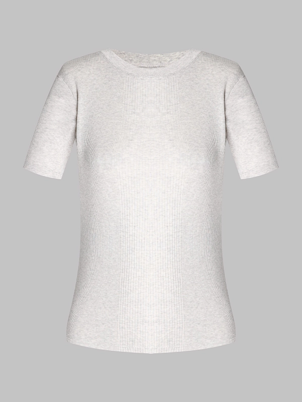 LOULOU STUDIO футболка AVALYNGREYMELANGE